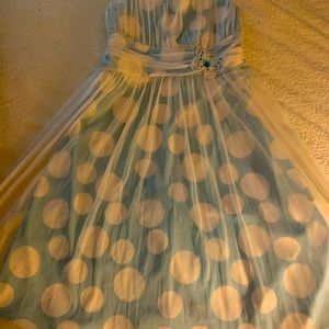 Girls size M blue & white Fairy Dress.